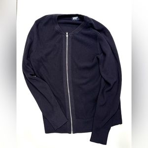 LAND’S END Women’s Dark Blue Cardigan Sweater with Zipper, size M